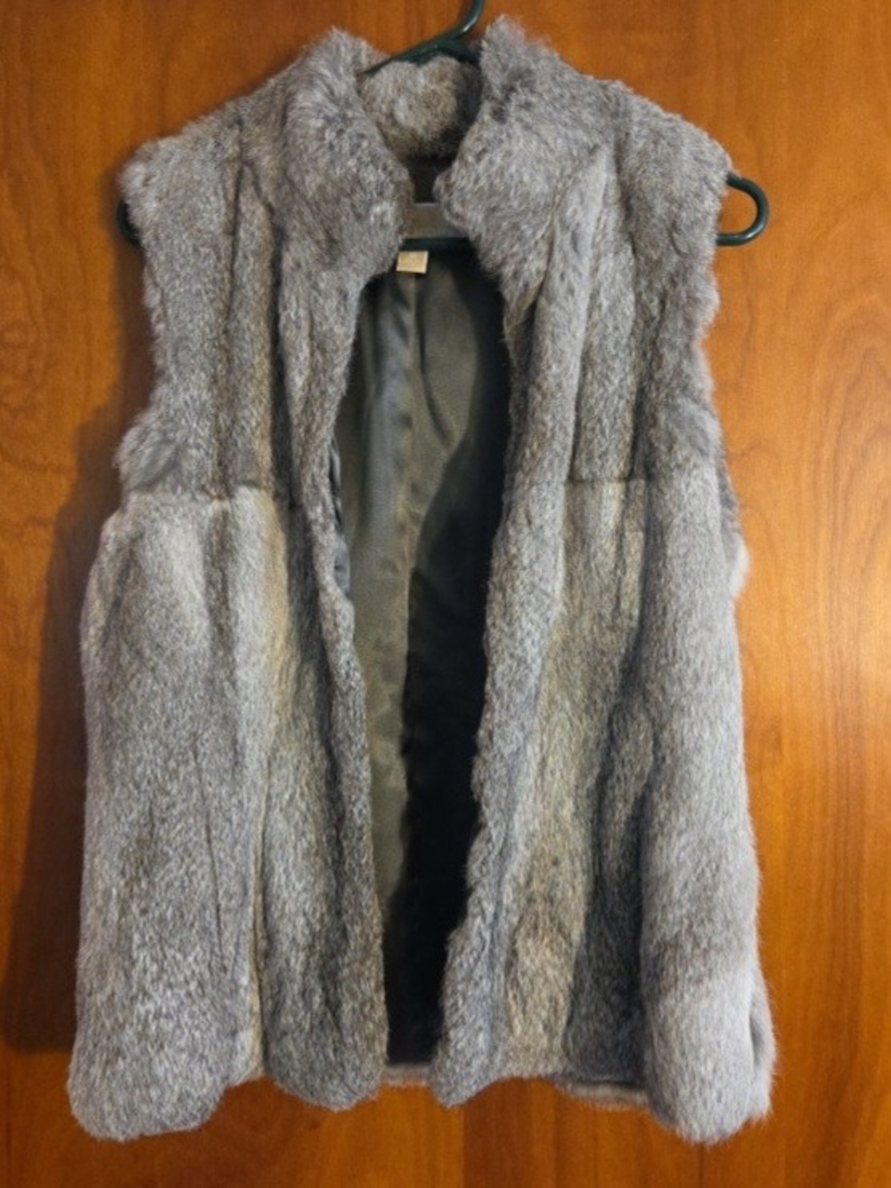 100% Real Rabbit Fur Vest | Genuine Soft Grey Sleeveless Winter Coat Layer